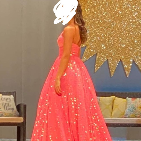 Sherri Hill Vibrant Pink Gown - Picture 4 of 5